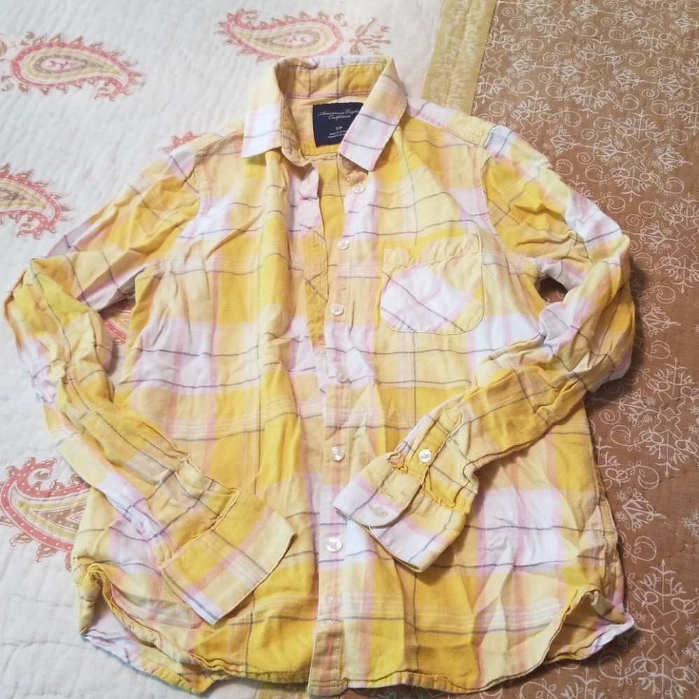 Junior button down cotton flannel